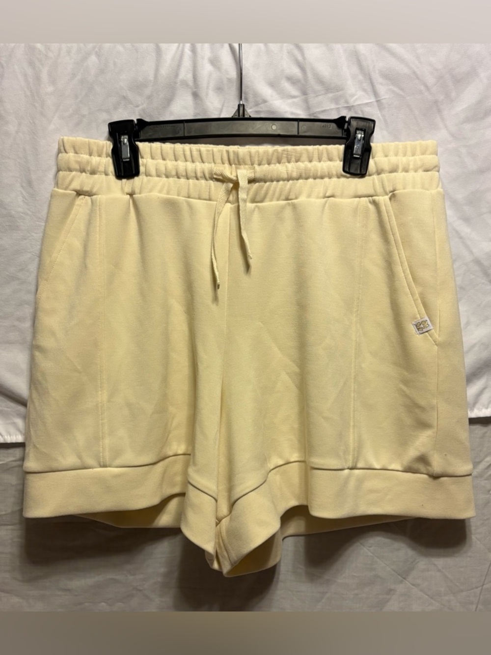 Simply Southern Cream Elastic Waist Drawstring Athletic Shorts